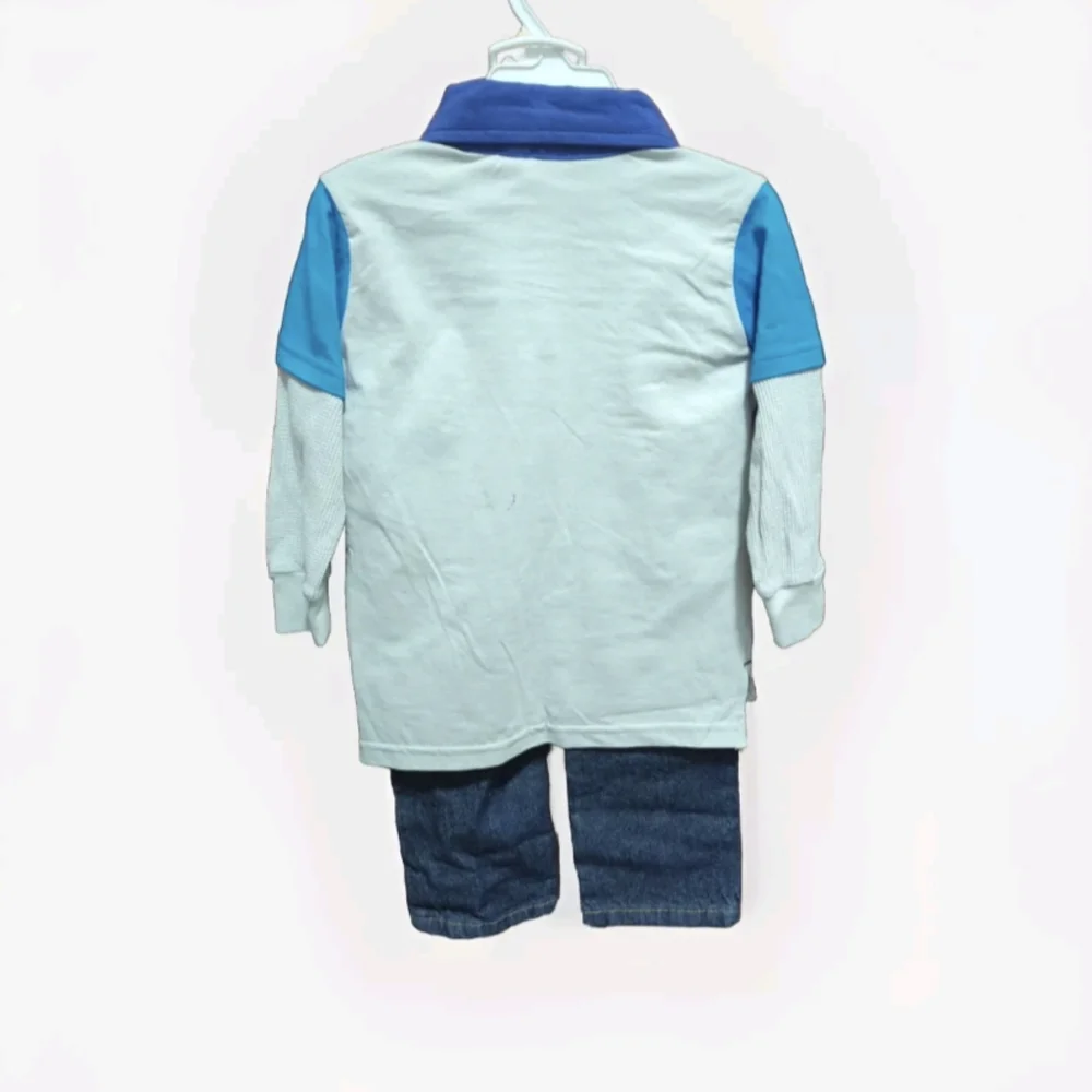Mecca Boys Toddlers Playwear 2pc Long Sleeve Shirt  & Jeans Set 2T NWT